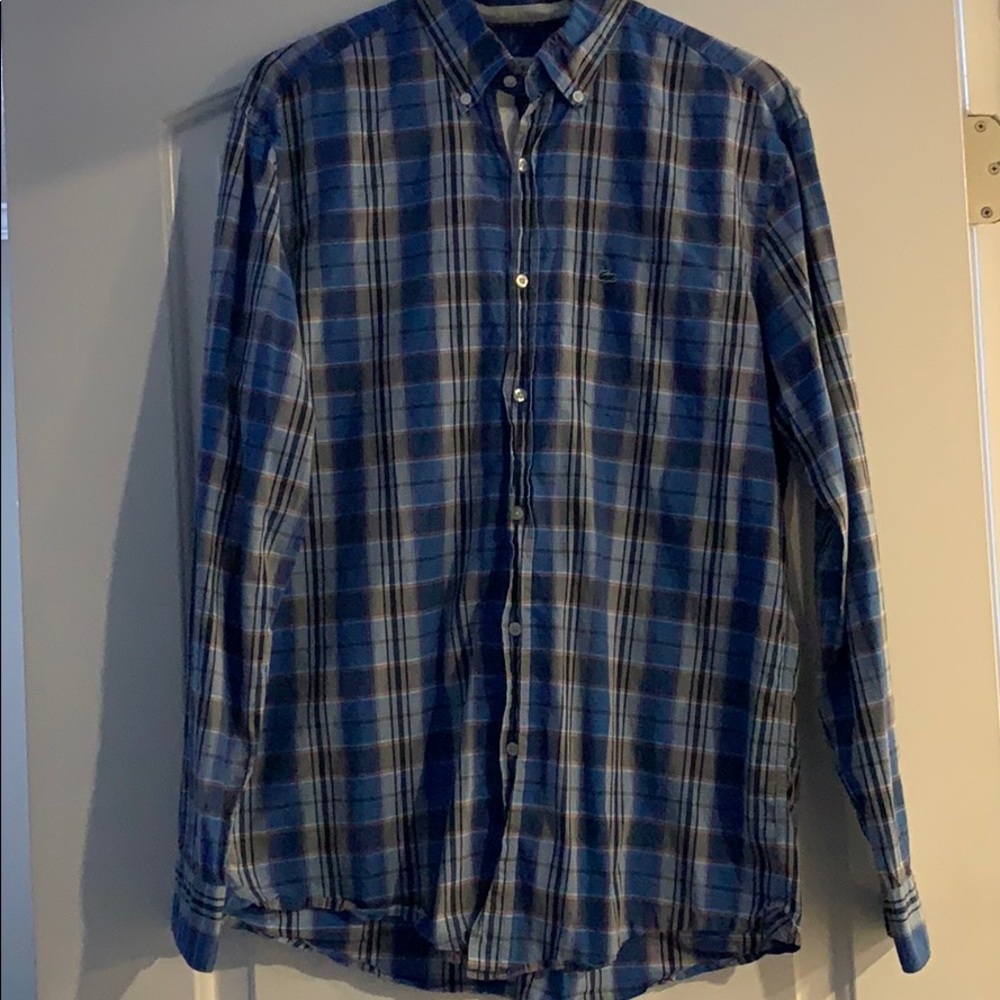 Plaid Lacoste button up shirt sz40
